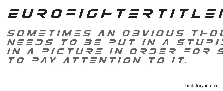 Обзор шрифта Eurofightertitleital