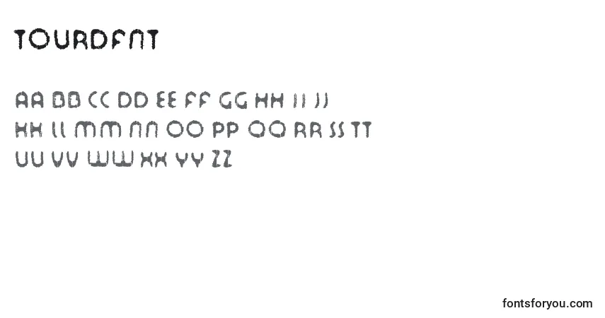 A fonte Tourdfnt – alfabeto, números, caracteres especiais