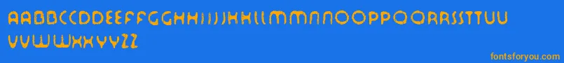 Tourdfnt Font – Orange Fonts on Blue Background