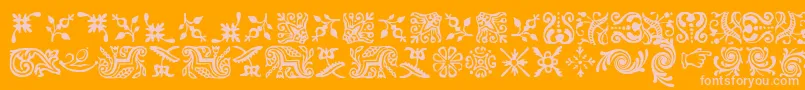 Шрифт Fcaslonornamentsitctt – розовые шрифты на оранжевом фоне