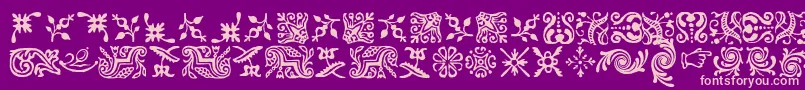 Czcionka Fcaslonornamentsitctt – różowe czcionki na fioletowym tle