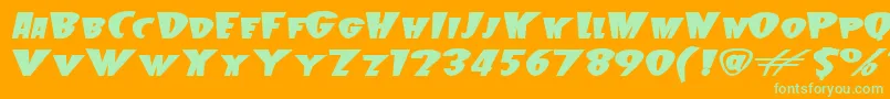 Beetle Font – Green Fonts on Orange Background