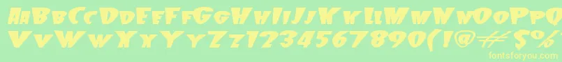 Beetle Font – Yellow Fonts on Green Background