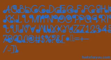 Skinnynavigator font – Blue Fonts On Brown Background