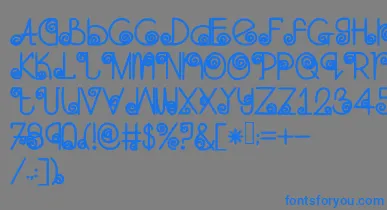 Skinnynavigator font – Blue Fonts On Gray Background
