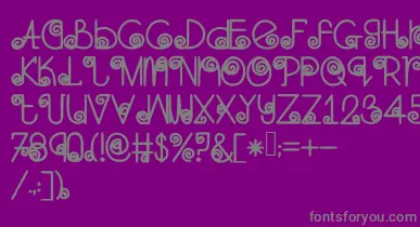 Skinnynavigator font – Gray Fonts On Purple Background
