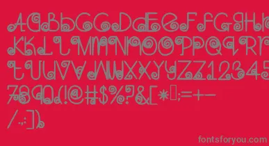 Skinnynavigator font – Gray Fonts On Red Background