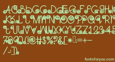 Skinnynavigator font – Green Fonts On Brown Background