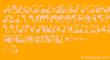 Skinnynavigator font – Pink Fonts On Orange Background