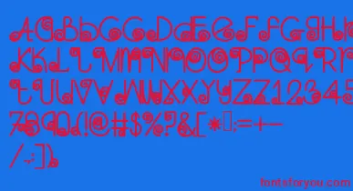 Skinnynavigator font – Red Fonts On Blue Background