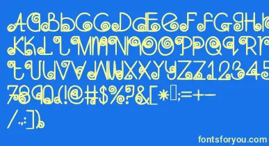 Skinnynavigator font – Yellow Fonts On Blue Background