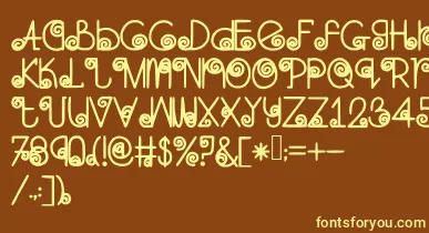 Skinnynavigator font – Yellow Fonts On Brown Background