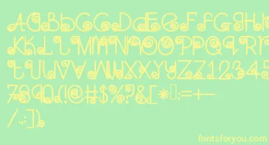 Skinnynavigator font – Yellow Fonts On Green Background