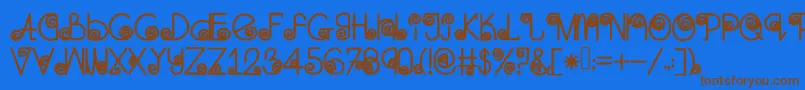 Skinnynavigator Font – Brown Fonts on Blue Background