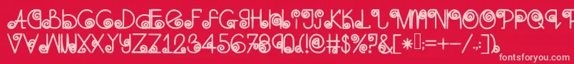 Skinnynavigator Font – Pink Fonts on Red Background