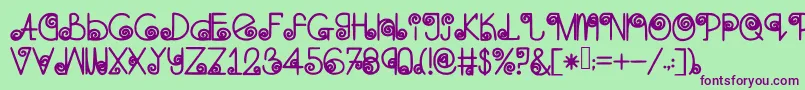 Skinnynavigator Font – Purple Fonts on Green Background