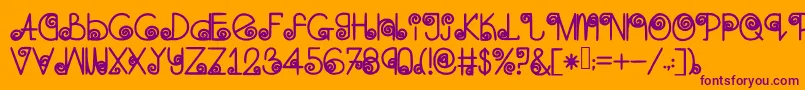 Skinnynavigator Font – Purple Fonts on Orange Background