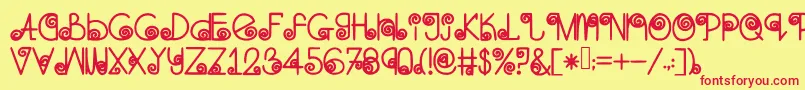 Skinnynavigator Font – Red Fonts on Yellow Background