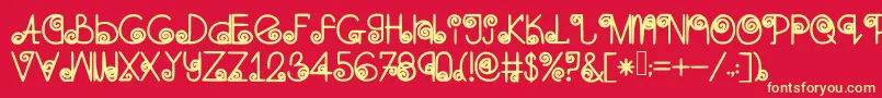 Skinnynavigator Font – Yellow Fonts on Red Background