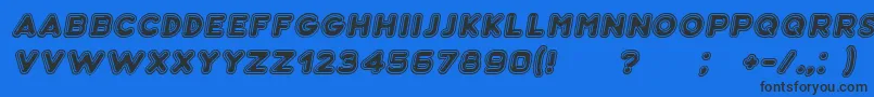 Bubble3DItalic Font – Black Fonts on Blue Background