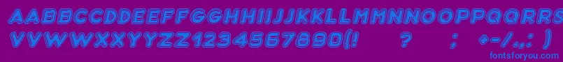 Bubble3DItalic Font – Blue Fonts on Purple Background