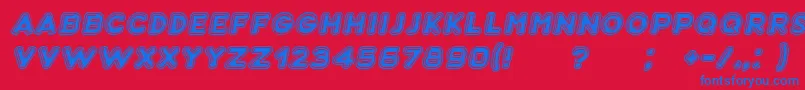 Bubble3DItalic Font – Blue Fonts on Red Background