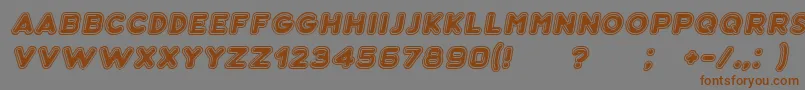 Bubble3DItalic Font – Brown Fonts on Gray Background
