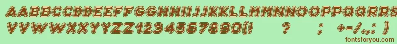 Bubble3DItalic Font – Brown Fonts on Green Background