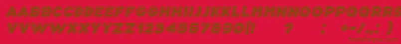 Bubble3DItalic Font – Brown Fonts on Red Background