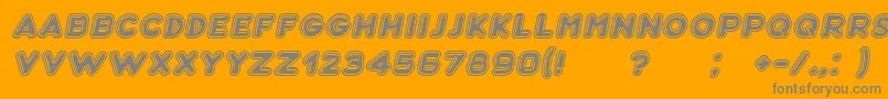 Bubble3DItalic-Schriftart – Graue Schriften auf orangefarbenem Hintergrund