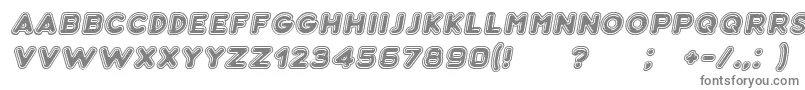 Bubble3DItalic-Schriftart – Graue Schriften auf weißem Hintergrund