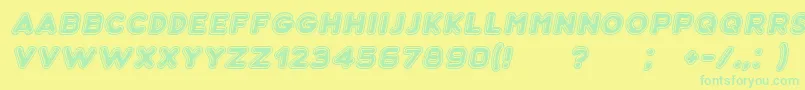 Bubble3DItalic Font – Green Fonts on Yellow Background