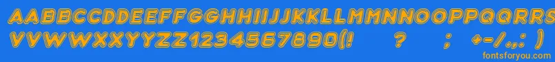 Bubble3DItalic Font – Orange Fonts on Blue Background