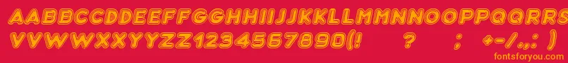 Bubble3DItalic Font – Orange Fonts on Red Background