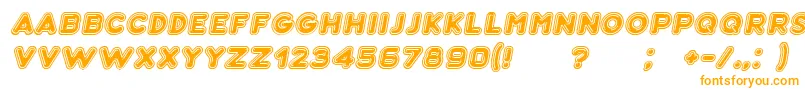 Bubble3DItalic Font – Orange Fonts on White Background