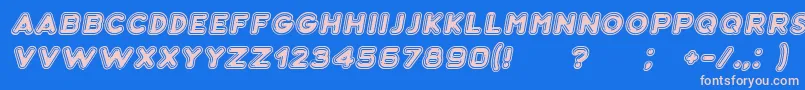 Bubble3DItalic Font – Pink Fonts on Blue Background