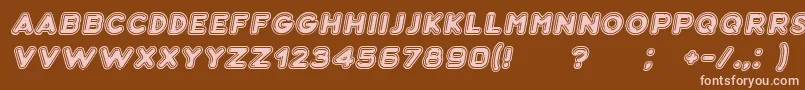 フォントBubble3DItalic – 茶色の背景にピンクのフォント