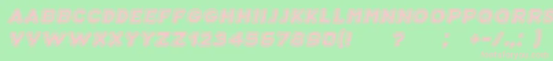 フォントBubble3DItalic – 緑の背景にピンクのフォント