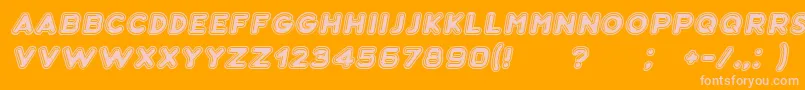 Bubble3DItalic Font – Pink Fonts on Orange Background