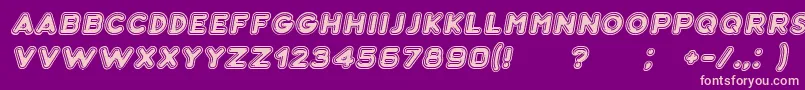 Bubble3DItalic-Schriftart – Rosa Schriften auf violettem Hintergrund