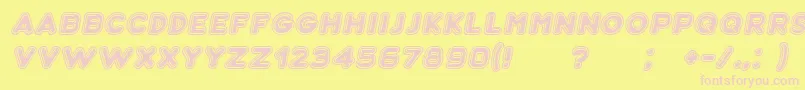 Bubble3DItalic Font – Pink Fonts on Yellow Background