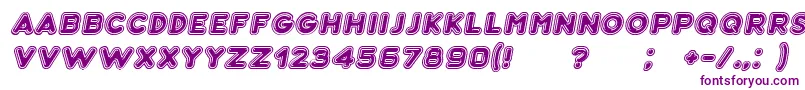 Bubble3DItalic Font – Purple Fonts on White Background