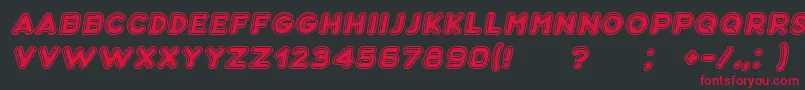 Bubble3DItalic-Schriftart – Rote Schriften auf schwarzem Hintergrund
