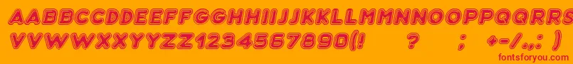 Bubble3DItalic Font – Red Fonts on Orange Background