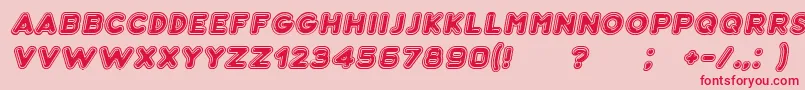Bubble3DItalic Font – Red Fonts on Pink Background