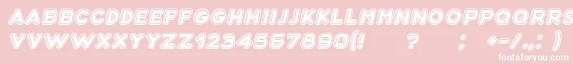 Bubble3DItalic-Schriftart – Weiße Schriften auf rosa Hintergrund