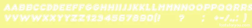 Bubble3DItalic Font – White Fonts on Yellow Background