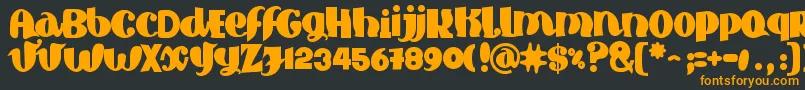 フォントSilure – 黒い背景にオレンジの文字