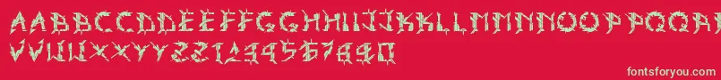 Ark Font – Green Fonts on Red Background