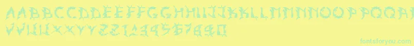 Police Ark – polices vertes sur fond jaune